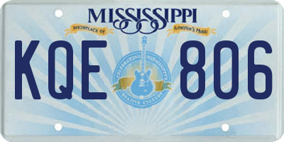 MS license plate KQE806
