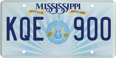 MS license plate KQE900