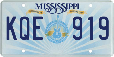 MS license plate KQE919