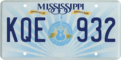 MS license plate KQE932