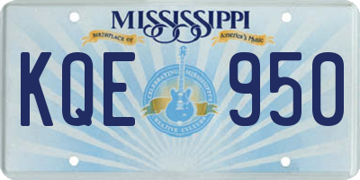 MS license plate KQE950