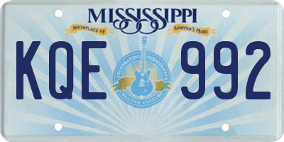 MS license plate KQE992