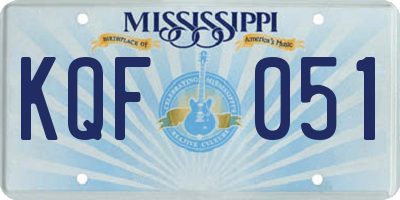 MS license plate KQF051