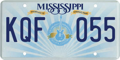 MS license plate KQF055