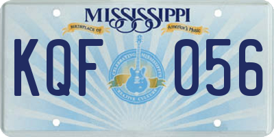 MS license plate KQF056