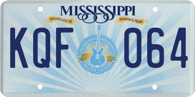 MS license plate KQF064