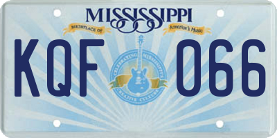 MS license plate KQF066