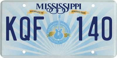 MS license plate KQF140