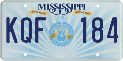 MS license plate KQF184