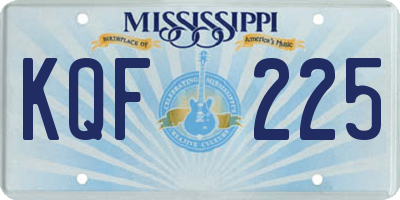 MS license plate KQF225