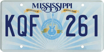 MS license plate KQF261