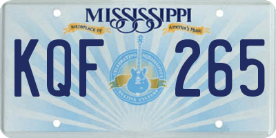 MS license plate KQF265