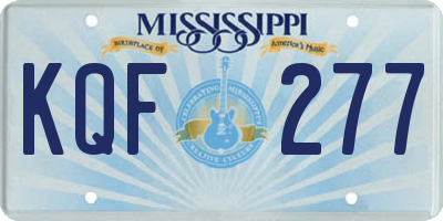 MS license plate KQF277