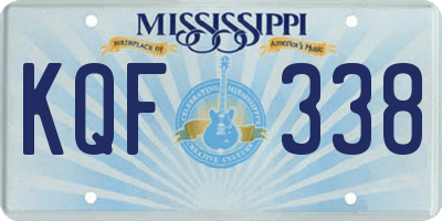 MS license plate KQF338