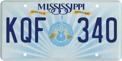 MS license plate KQF340