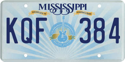MS license plate KQF384
