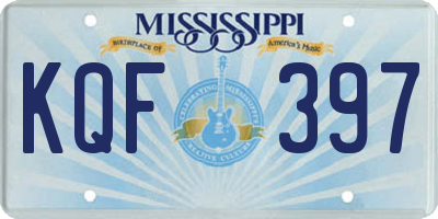 MS license plate KQF397