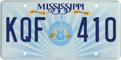 MS license plate KQF410