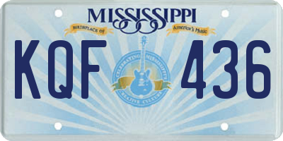 MS license plate KQF436