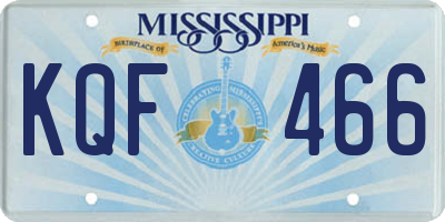 MS license plate KQF466