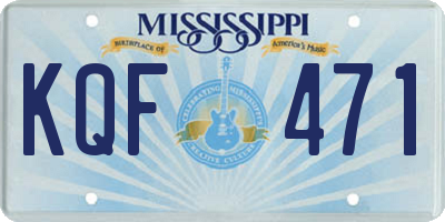 MS license plate KQF471