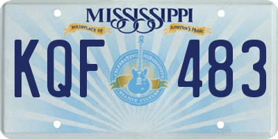 MS license plate KQF483