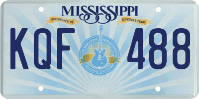 MS license plate KQF488