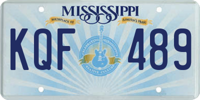 MS license plate KQF489
