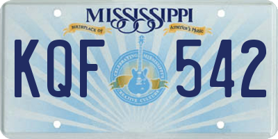 MS license plate KQF542