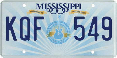 MS license plate KQF549