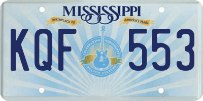 MS license plate KQF553