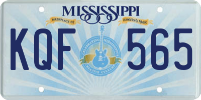 MS license plate KQF565
