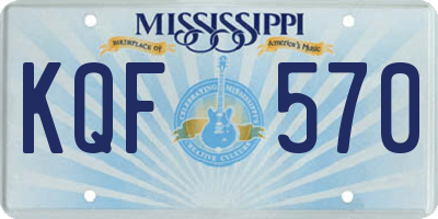 MS license plate KQF570