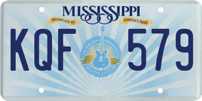 MS license plate KQF579