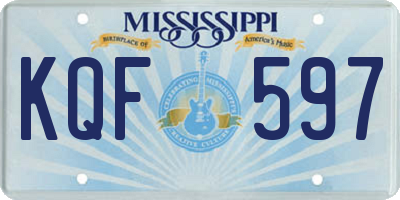 MS license plate KQF597