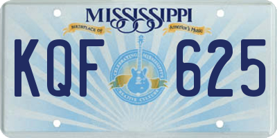 MS license plate KQF625