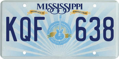 MS license plate KQF638