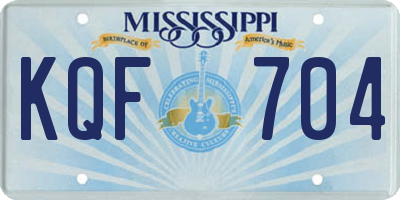 MS license plate KQF704