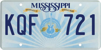 MS license plate KQF721