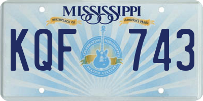MS license plate KQF743