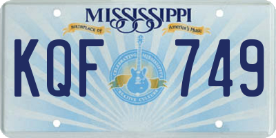MS license plate KQF749