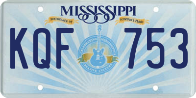 MS license plate KQF753