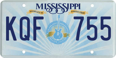 MS license plate KQF755