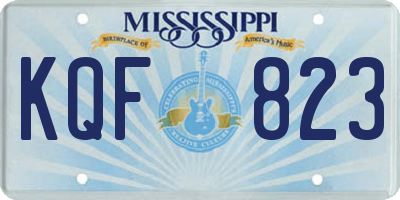 MS license plate KQF823