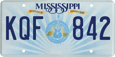MS license plate KQF842