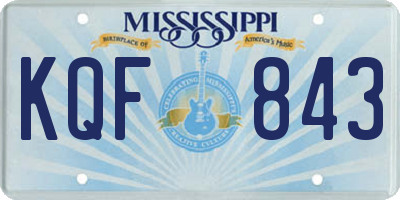 MS license plate KQF843
