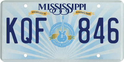MS license plate KQF846