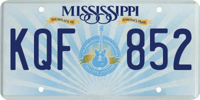 MS license plate KQF852