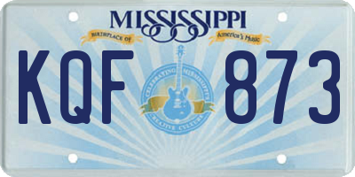 MS license plate KQF873