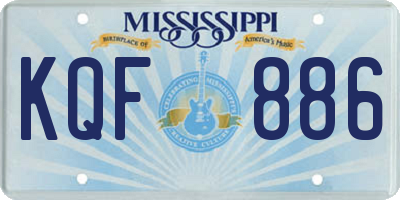MS license plate KQF886